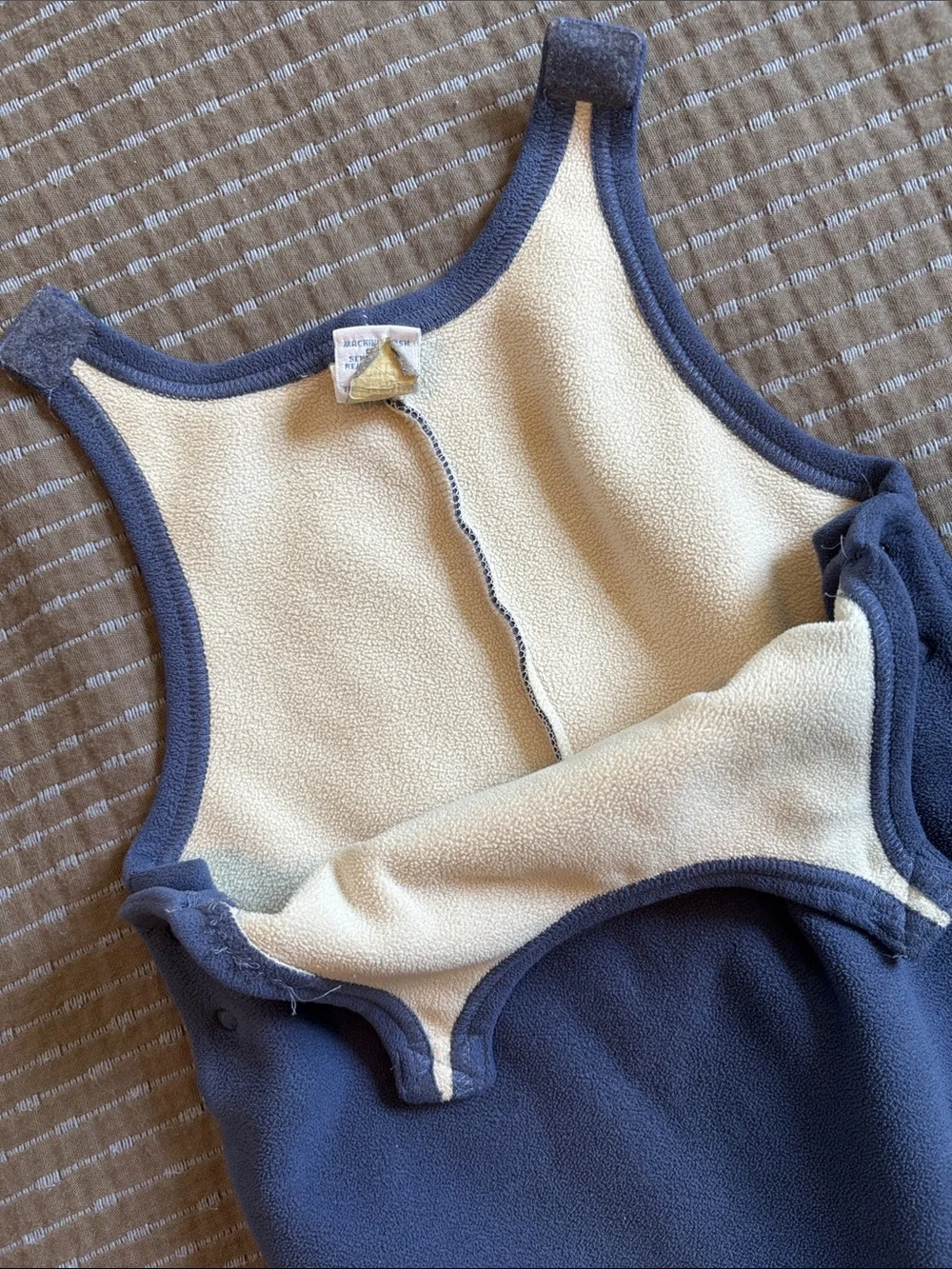 Vintage 2003 Gymboree Blue Fleece Overalls 9-12 Months Dachshund Dog